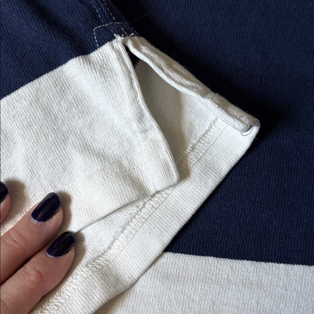 Ralph Lauren Classic Navy and Cream rugby shirt - Picture 8 of 8